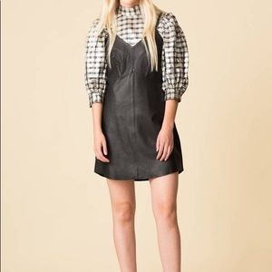 VEDA | EUC Lamb Leather Slip Dress in black